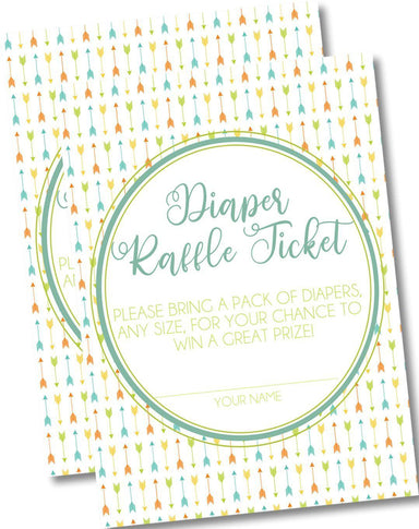 Gender Neutral Tribal Diaper Raffle Tickets