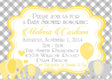 Gender Neutral Yellow Elephant Baby Shower Invitations