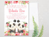 Girl Twins Panda Baby Shower Invitations