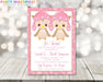 Girl Twins Winter Snowflake Baby Shower Invitations