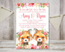 Girl Twins Woodland Fox Baby Shower Invitations