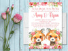 Girl Twins Woodland Fox Baby Shower Invitations