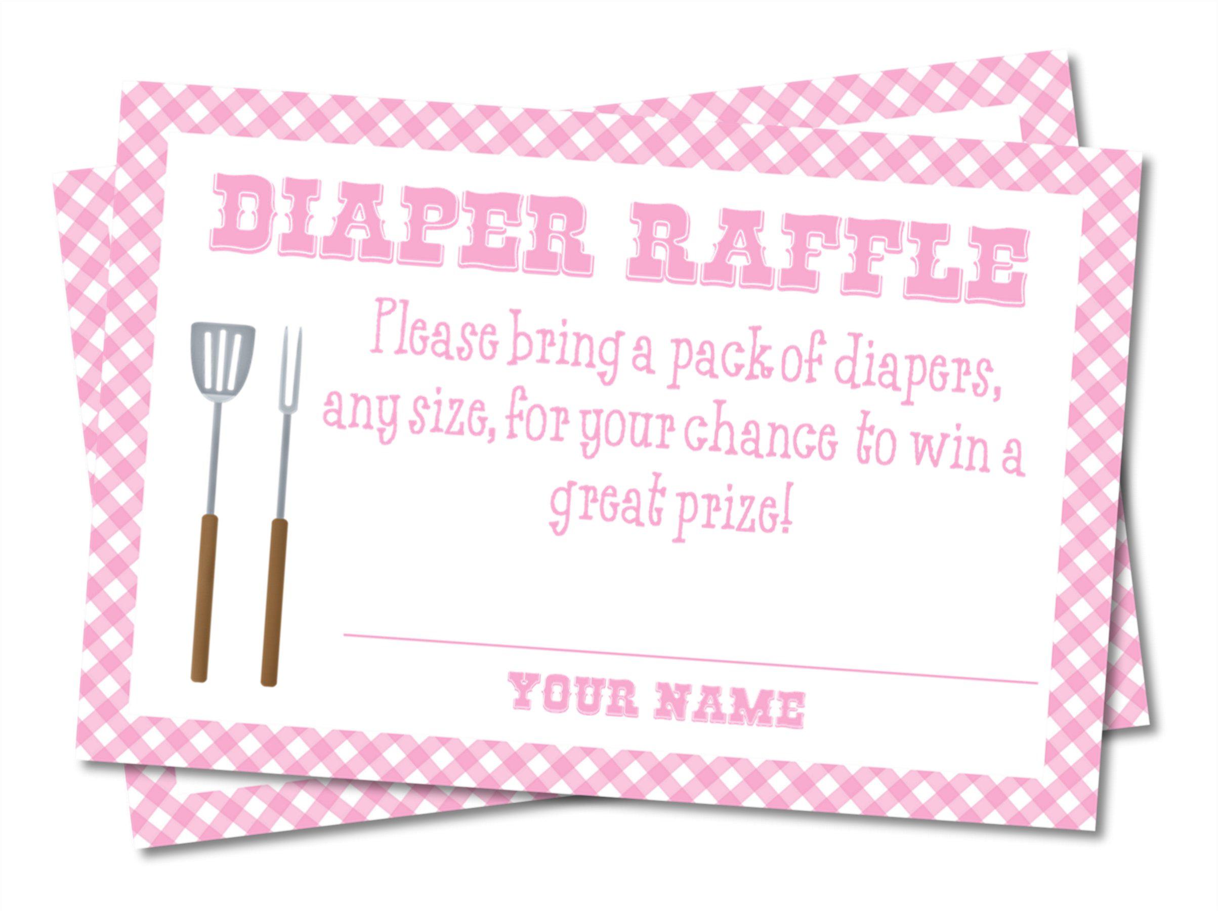 Girls Baby Q Diaper Raffle Tickets