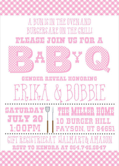 Girls Backyard Baby Q Baby Shower Invitations