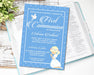 Girls Blue First Communion Invitations