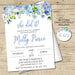 Girls Blue Graduation Party Invitations