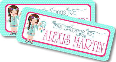 Girls Boho Back To School Supply Name Labels