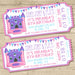 Girls Bounce House Birthday Ticket Invitations