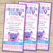 Girls Bounce House Birthday Ticket Invitations