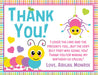 Girls Bug Birthday Thank You Cards