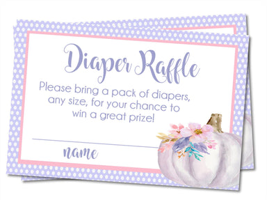 Girls Fall Pumpkin Diaper Raffle Tickets