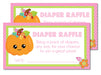 Girls Fall Pumpkin Diaper Raffle Tickets