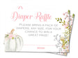 Girls Fall Pumpkin Diaper Raffle Tickets