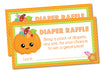 Girls Fall Pumpkin Diaper Raffle Tickets