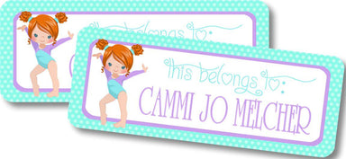 Girls Gymnastics Back To School Supply Name Labels