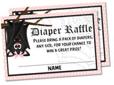 Girls Halloween Diaper Raffle Tickets