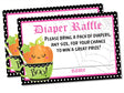 Girls Halloween Diaper Raffle Tickets