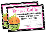 Girls Halloween Diaper Raffle Tickets