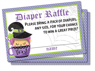 Girls Halloween Diaper Raffle Tickets