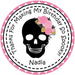 Girls Halloween Skull Birthday Party Stickers