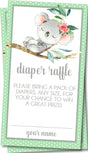 Girls Koala Diaper Raffle Tickets