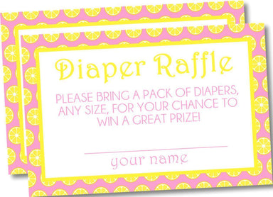 Girls Lemon Diaper Raffle Tickets