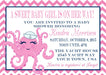 Girls Nautical Baby Shower Invitations