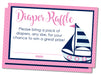 Girls Nautical Sailboat Diaper Raffle Tickets