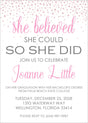 Girls Pink And White Graduation Party Invitations