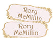 Girls Pink & Gold Jewel Back To School Supply Name Labels