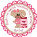 Girls Pink Puppy Dog Valentine's Day Stickers