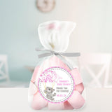 pink teddy bear baby shower sticker