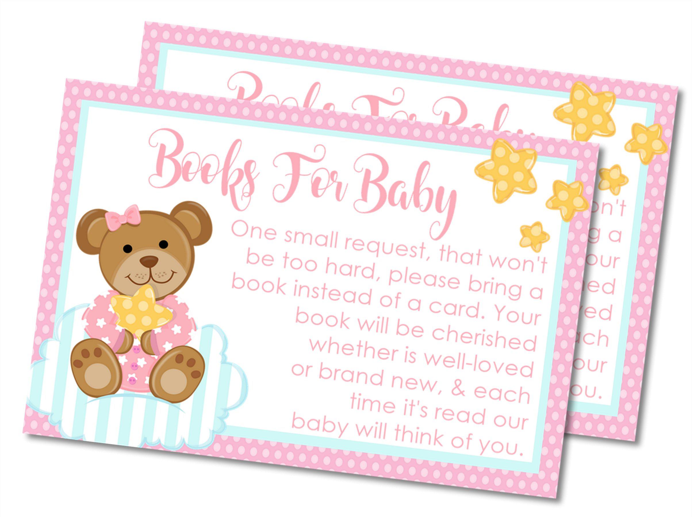 Girls Teddy Bear Book Request Cards