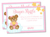 Girls Teddy Bear Diaper Raffle Tickets