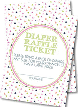 Girls Triangle Diaper Raffle Tickets