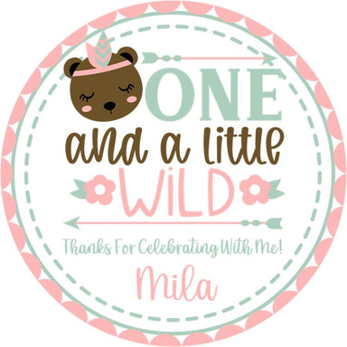 Girls Tribal 1st Birthday Party Stickers