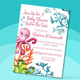Girls Under The Sea Baby Shower Invitations