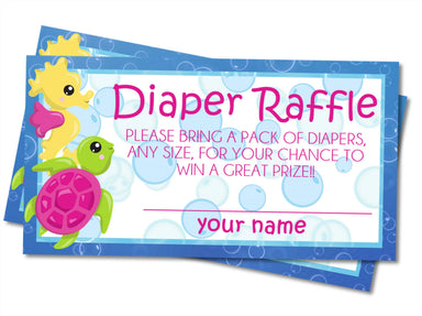 Girls Under The Sea Diaper Raffle Tickets