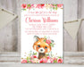 Girls Woodland Fox Baby Shower Invitations