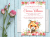 Girls Woodland Fox Baby Shower Invitations