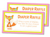 Girls Woodlands Fox Diaper Raffle Tickets