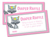 Girls Woodlands Raccoon Diaper Raffle Tickets