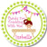 Girls gymnastics handstand sticker with lime green border