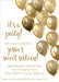 Gold Balloon Sweet 16 Party Invitations