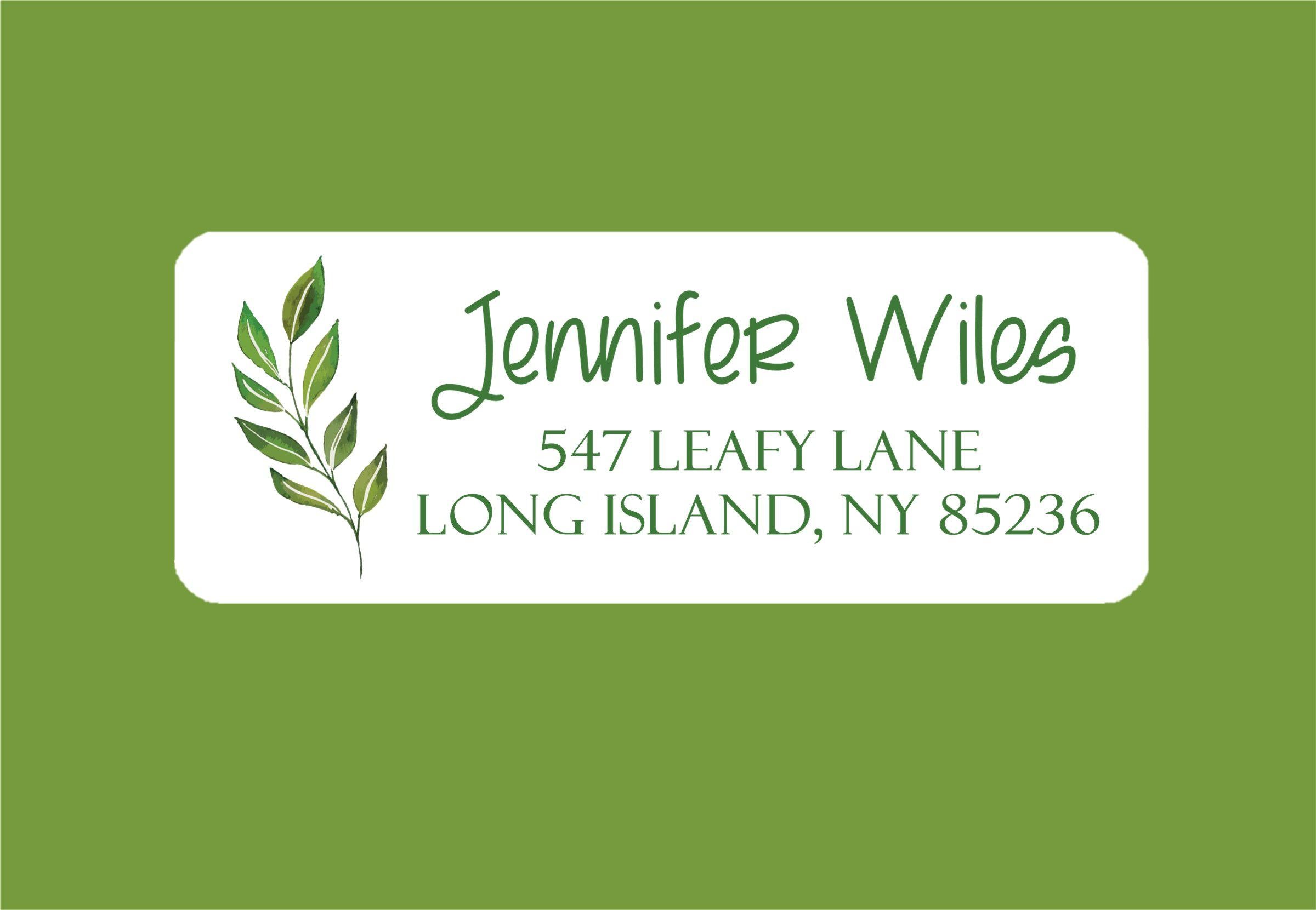 Green Leaf Address Labels