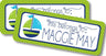 Green and blue nautical sailboat back to school name label