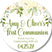 Green and ivory floral First Communion sticker