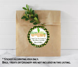 Personalized plant pot housewarming favor sticker – green design