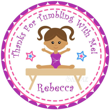 Gymnastics Birthday Party Stickers