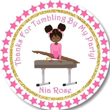 Gymnastics Birthday Party Stickers